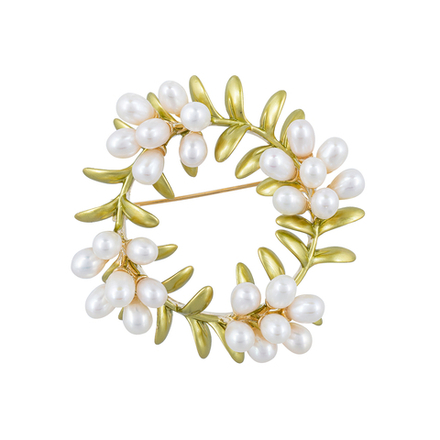 Брошь Fiore Luna Венок Natural pearl XR05330A2 G