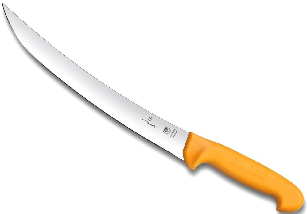 Нож Victorinox разделочный для мяса, лезвие 26 см прямое, желтый