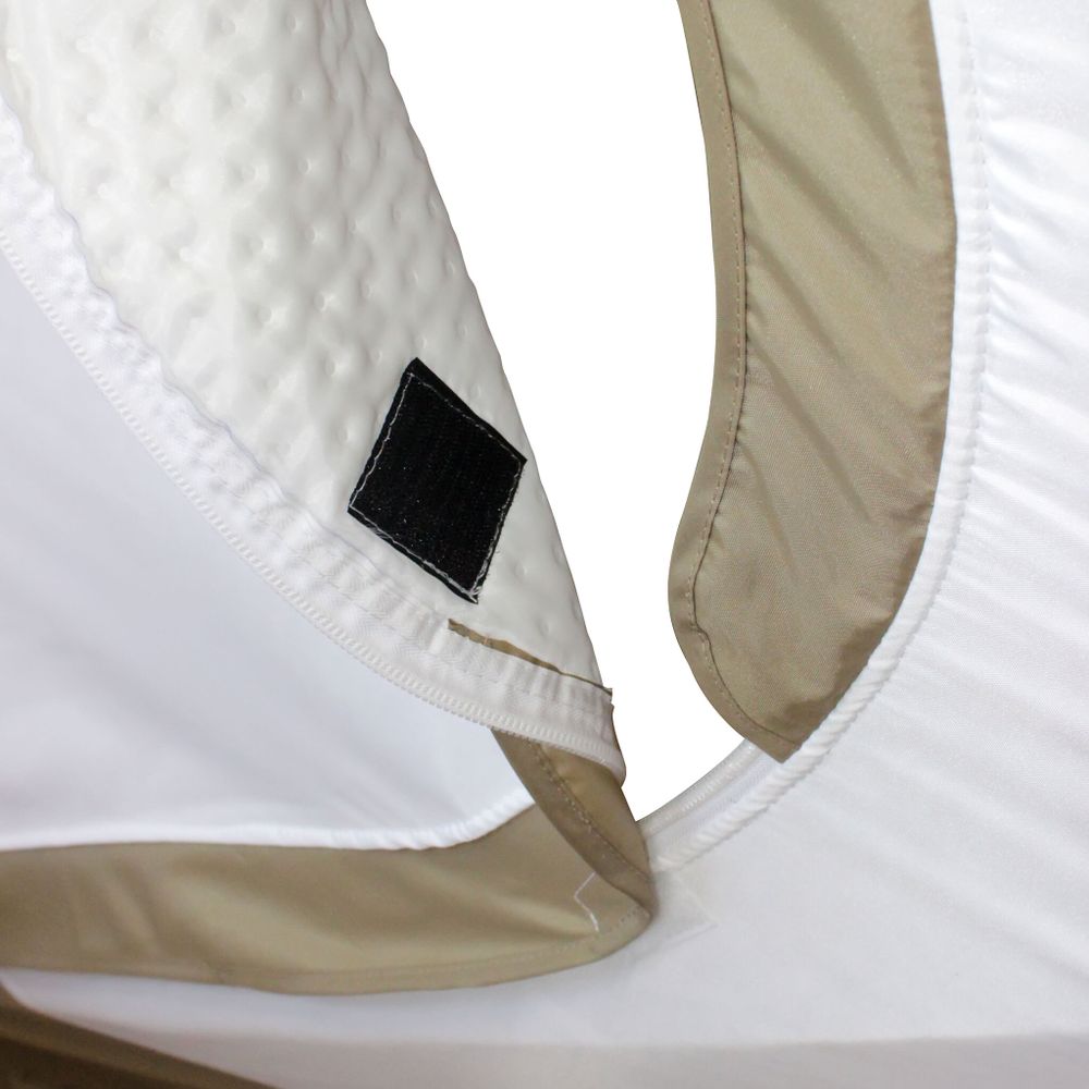 Палатка зимняя СЛЕДОПЫТ Premium 5 стен, 2,8х2,9м, h-2,05м, S по полу 5,6 кв.м, 3 слоя, цв. бел/олива