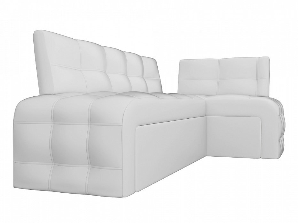 Диван кухонный угловой Люксор правый угол, Белый, Экокожа, 28595