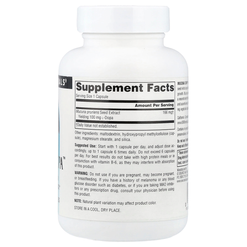 Source Naturals, Mucuna Dopa™, 100 мг, 120 капсул