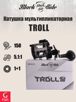 Катушка мультипликаторная Black Side TROLL 150L (лев. рука), передаточное число 5.1:1