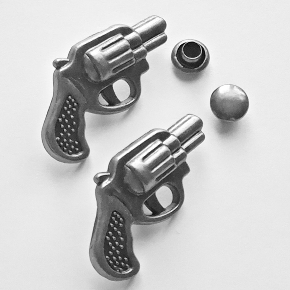 Заклепки "Пистолет" 13х26мм (2 шт) для декора сумок, браслетов, рюкзаков, кепок.