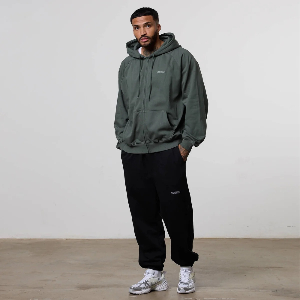 Толстовка VANQUISH Essential Oversized Zip Hoodie Green