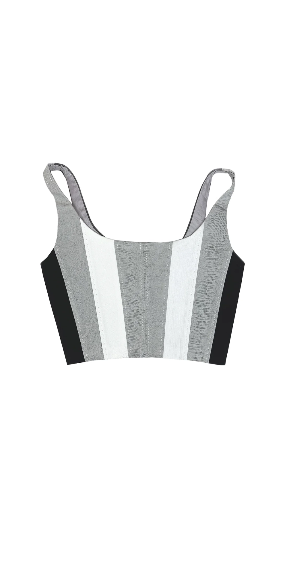 Джинсовый апсайкл корсет с бретелями, змеиный принт