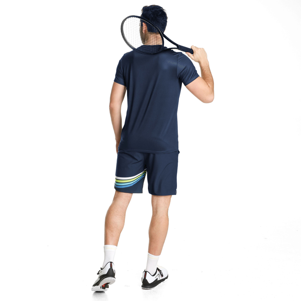 Мужское теннисное поло Tennis-Point Round Neck T-Shirt Special Edition Men - Dark Blue, Multicoloured