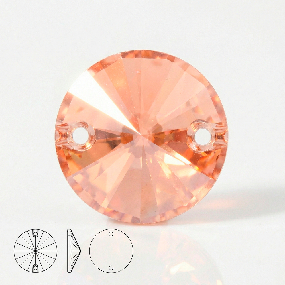 Пришивные стеклянные стразы (Light Peach / Светлый персик) Rivoli