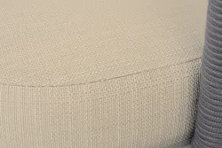 "Верона" кресло плетеное из роупа, каркас алюминий светло-серый (RAL7035) муар, роуп светло-серый круглый, ткань Mossle светло-бежевая