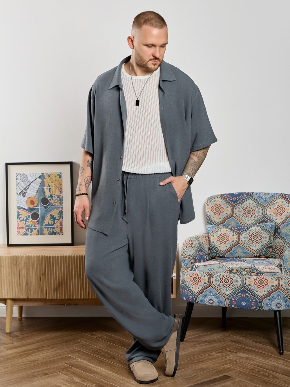 Рубашка мужская Линкольн-1 Виотекс ГРАФИТОВЫЙ