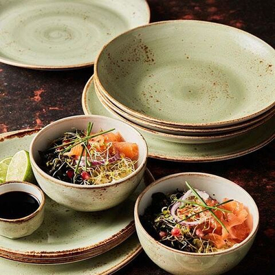 Тарелка «Крафт Грин» мелкая;фарфор;D=20,H=2см;зелен. (Цвет: зеленый)