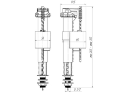 Впускной клапан АНИ пласт WC5510 1/2 для бачка с нижним подводом