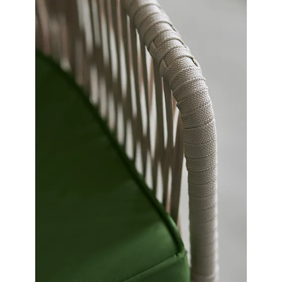 Плетеный стул Asar, бежевый/зеленый