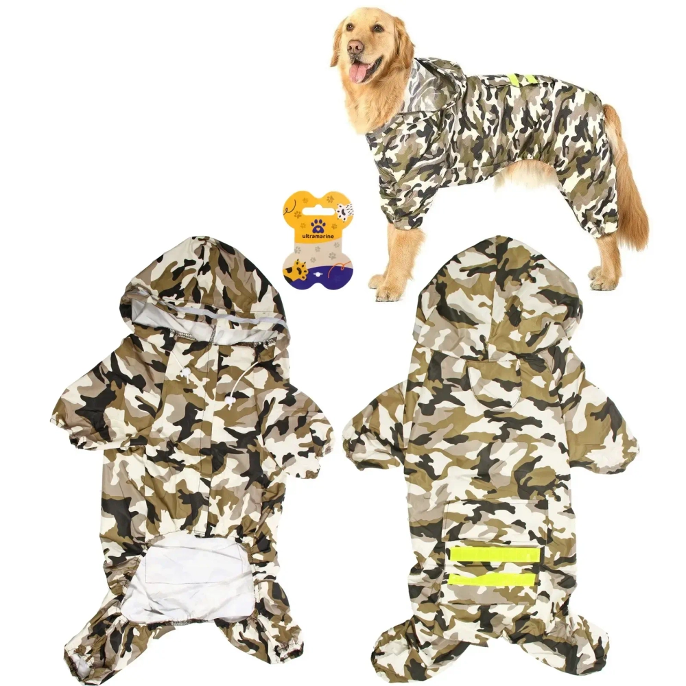 Дождевик для крупных пород собак «KOMFORT», принт хаки, р 5XL