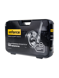 Набор инструментов Inforce 150 предметов 1/2 & 3/8 & 1/4, Сталь Cr-V, Сталь Cr-V, Профессиональный, 06-07-21