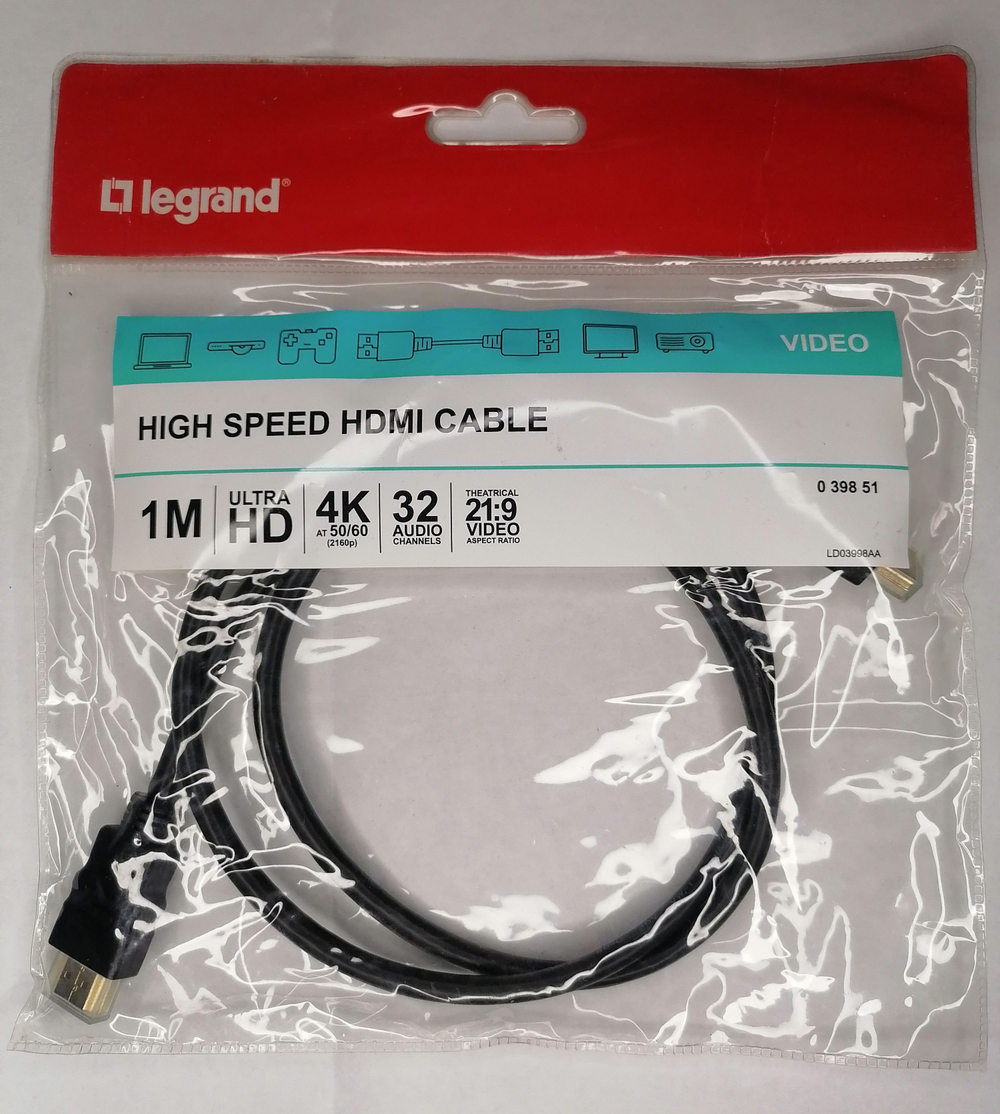 Кабель HDMI высокоскоростной 1м 039851 LEGRAND