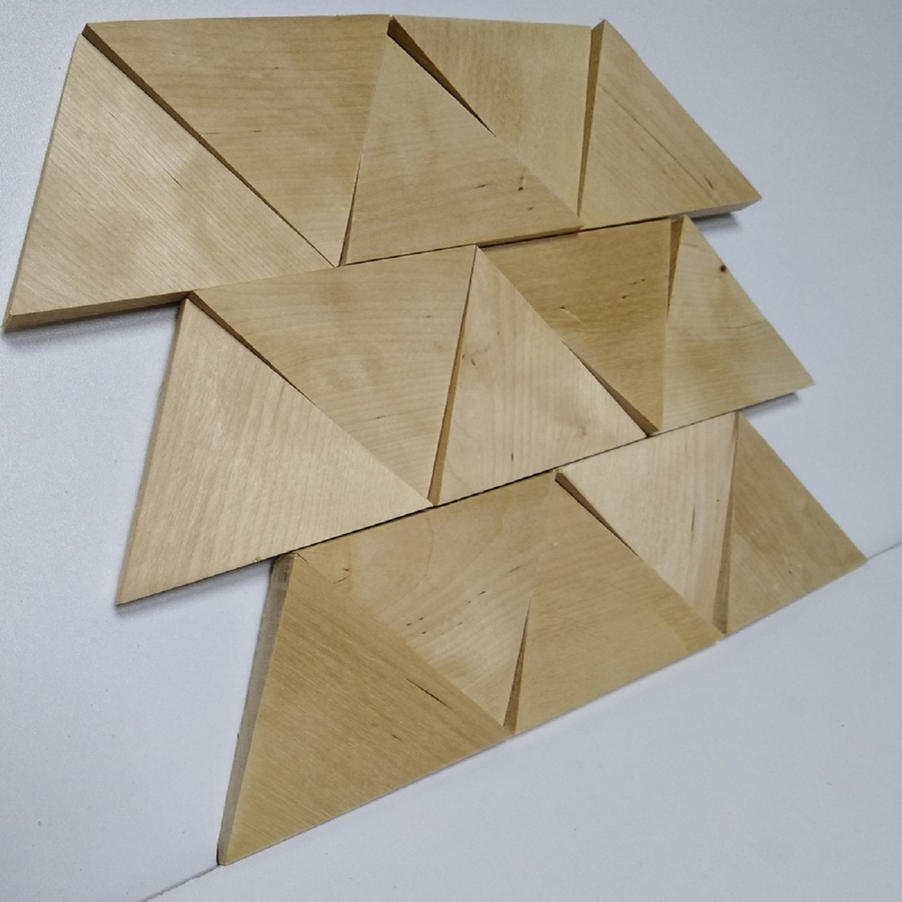 Деревянная 3Д мозаика Береза треугольники