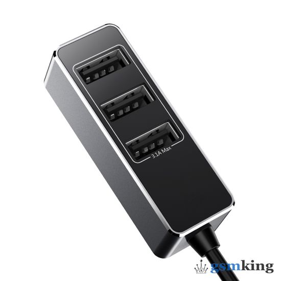 Baseus Enjoy Together Four Interfaces Output Patulous Car Charger 5.5A Dark Gray CCTON-0G