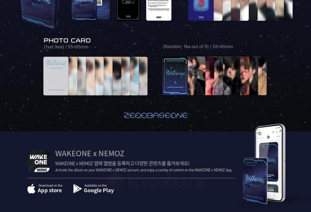 Альбом ZEROBASEONE - BLUE PARADISE 5th Mini Album KEY CAP Version