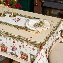 СКАТЕРТЬ "ЩЕЛКУНЧИК" 110Х140СМ ,БЕЖЕВЫЙ ,100% ХЛОПОК,ТВИЛ