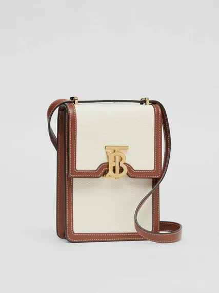 Кожаная сумка Burberry Robin коричневый