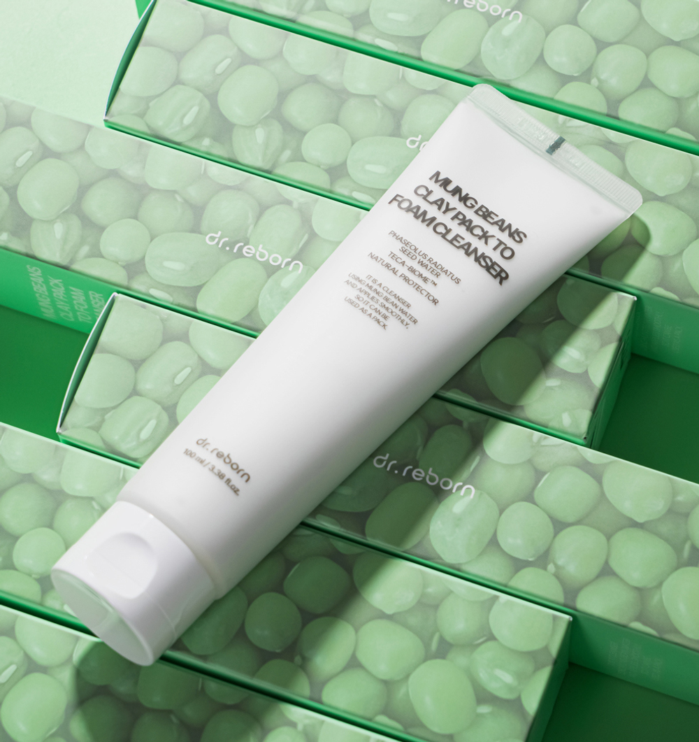Dr.Reborn Mung Beans Clay Pack To Foam Cleanser очищающее средство с глиной и бобами маш