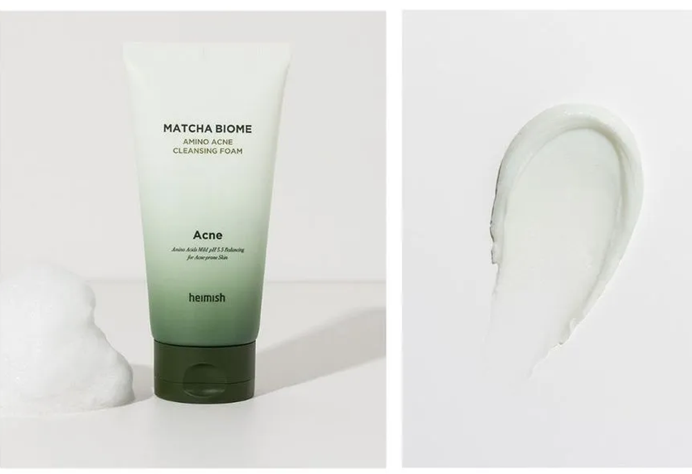 Heimish Matcha Biome Amino Acne Cleansing Foam противовоспалительная пенка с матчей и пробиотиками