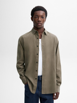 Massimo Dutti Классическая рубашка, водянисто-зеленый