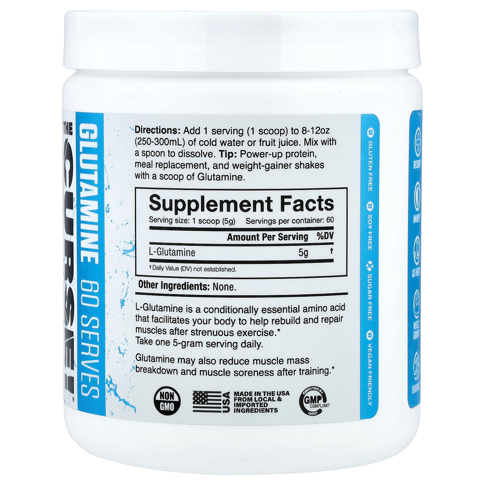 JNX Sports, The Curse, глутамин, без добавок, 300 г (10,6 унции)