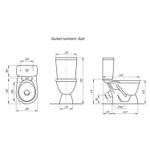 Унитаз-компакт "Лира" синий кракелюр (косой, нижн, сид. полип., арм) (Rosa)