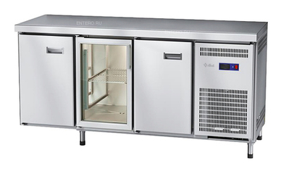 Стол морозильный Abat СХН-60-02 (1 дверь, 1 дверь-стекло, 1 дверь, без борта)