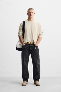 ZARA ТОЛСТОВКА ИЗ МЯГКОЙ ТКАНИ В РУБЧИК, ВАНИЛЬНЫЙ