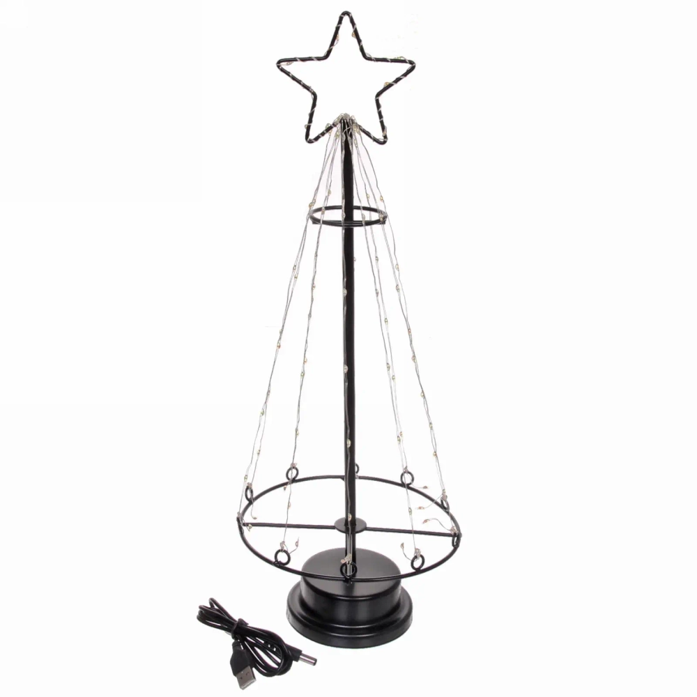 Фигура световая «Ёлка» 45*17 см 91 лампа LED, на батарейках, USB питание, DC вход, Белый/теплый белый