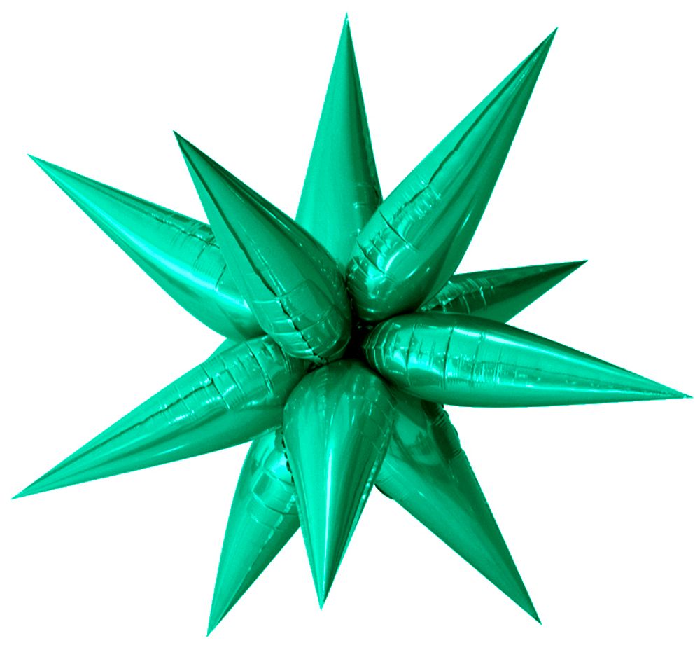 Шар-звезда составная 26"/66 см, фольга, зеленый