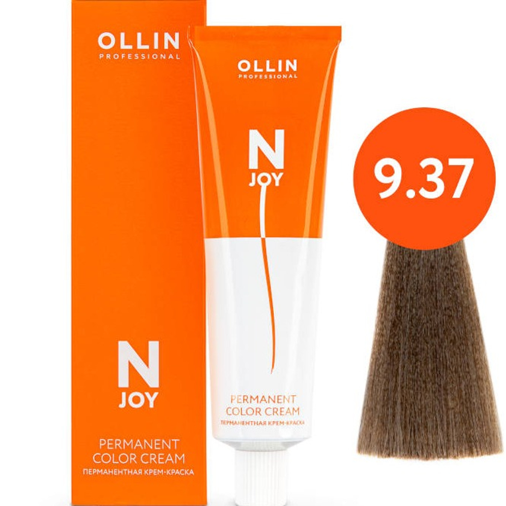 OLLIN PROFESSIONAL N-JOY - перманентная крем-краска для волос, 9/37 блондин золотисто-коричневый, 100 мл