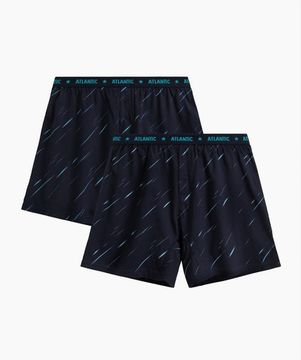 Трусы (2 шт) мужские семейные Atlantic 2MBX-085, хлопок, темно-синий
