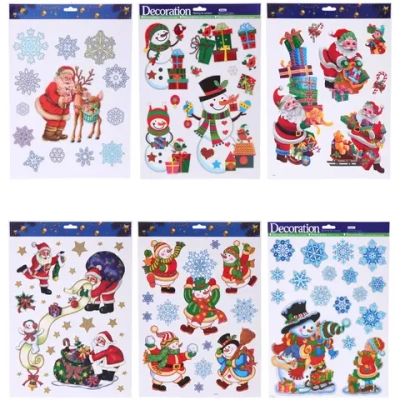 Наклейка на стекло «Зимняя радость» 41*29 см, микс