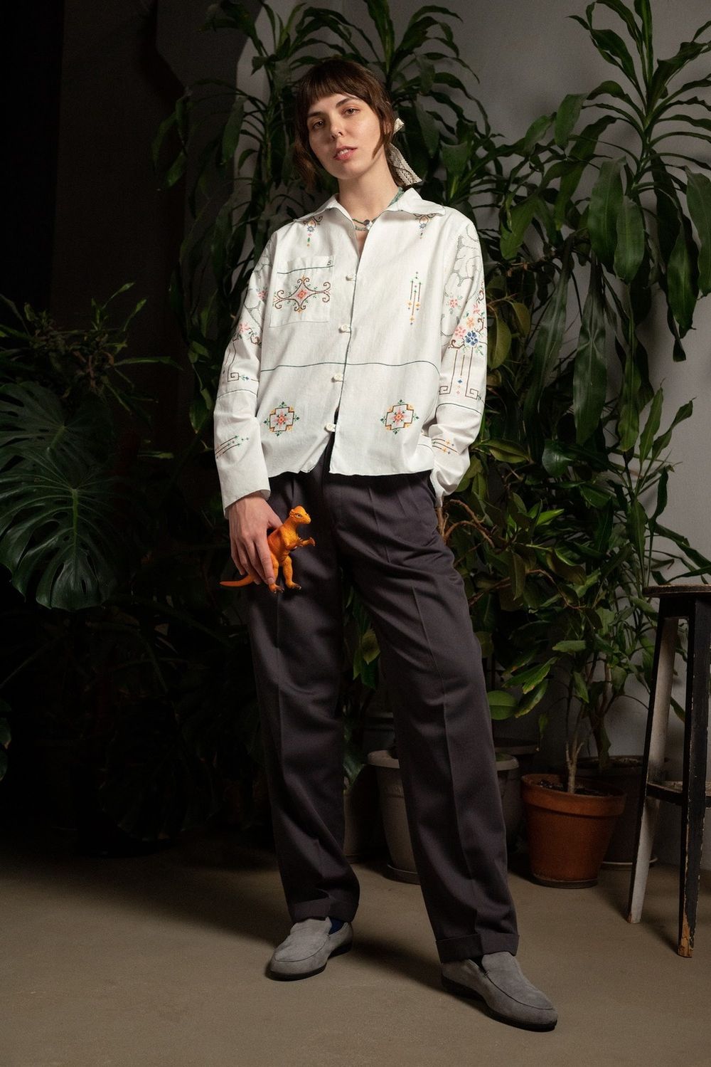 Рубашка Soeurs с Цветочными Мотивами / CrissCross Flowers Long Sleeve белая