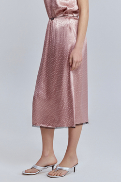 Юбка с кружевом из атласа