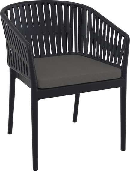 Кресло пластиковое Portofino, черный, темно-серый