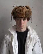 Шапка-ушанка Fuzzz Patchwork Flaps Светло-Коричневая