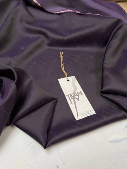 Вискоза с купро подкладочная жаккардовая, с узором (70%вискоза/30%купро, Аметистовый сумрак/узор ромбы, 140, 80 гр/м2)