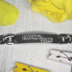 Стальной мужской браслет с гравировкой на заказ