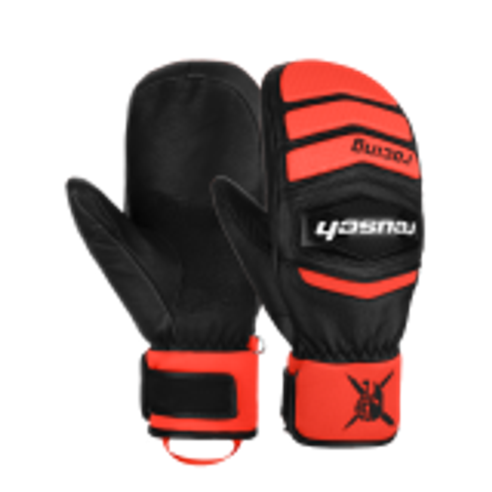 REUSCH варежки горнолыжные 6211422_7809 Warrior Team Mitten Black/Fluo Red