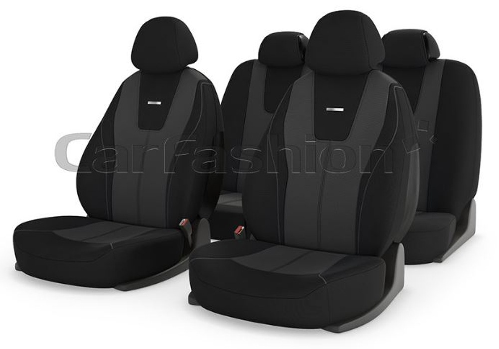 Чехлы на сидения CarFashion «DOUGLAS» 22036 - Трикотаж -т.серый/черный/т.серый