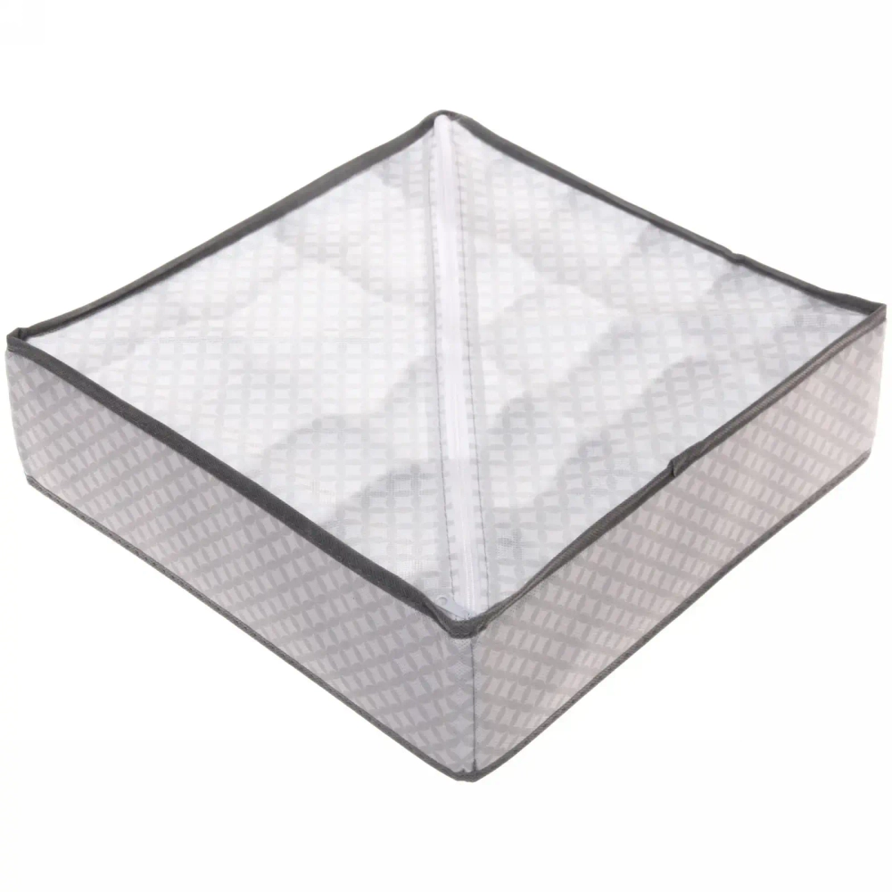 Кофр - органайзер для хранения вещей «ЭКЛАТТ», цвет пыльно - серый, 24 отделения, 32*32*10см