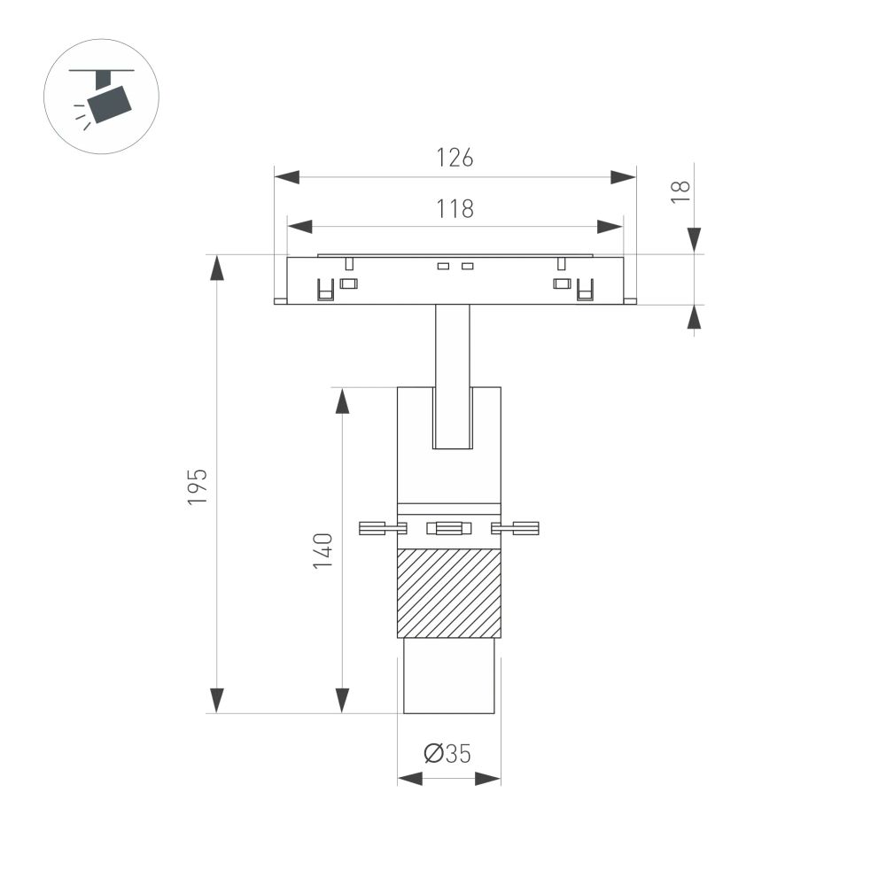 Светильник MAG-ORIENT-SPOT-CROP-ZOOM-TC-R35-6W Warm3000 (BK, 19-29 deg, 48V) (Arlight, IP20 Металл, 3 года) 045067