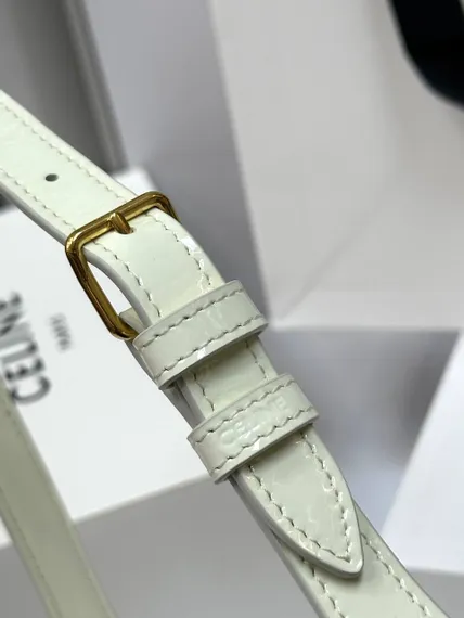 Сумка CELINE TERENCE из лакированной телячьей кожи белый