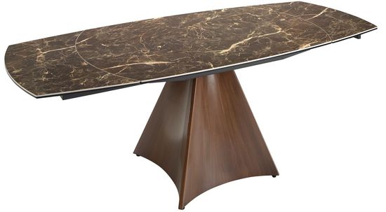 Раздвижной овальный обеденный стол 1113/MC22181DT из мраморной керамики и стали Испания 205х90