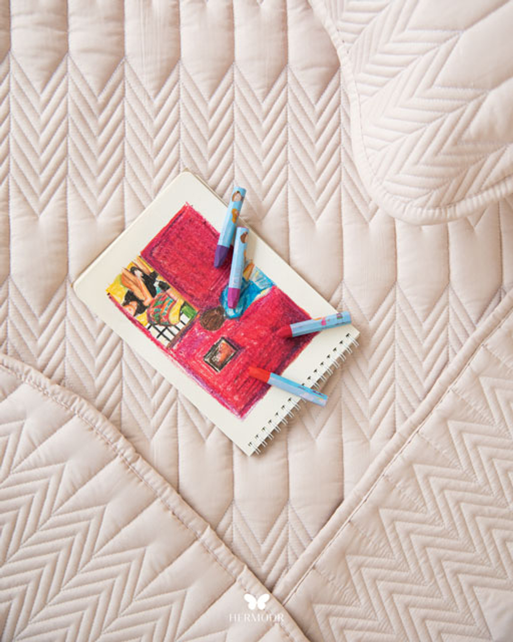 Комплект стеганного покрывала и 3 наволочек Kaj Nescafe Brown Hermodr 130220305 Иран