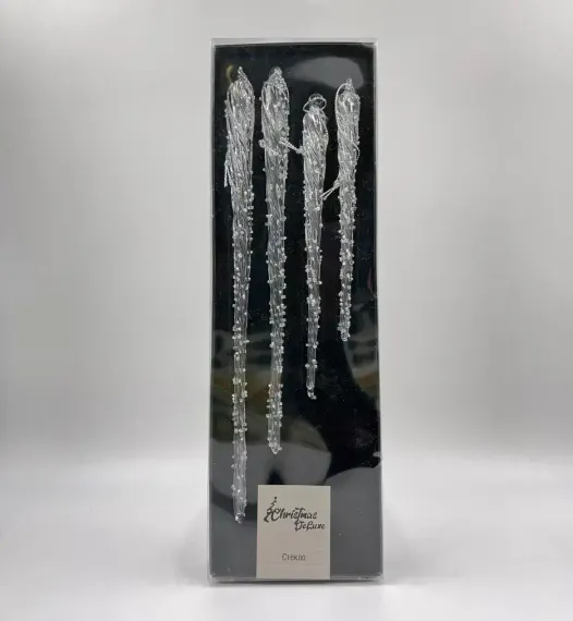 Набор сосулек Ледяная арфа 4 шт., стекло, Christmas DeLuxe (88721)